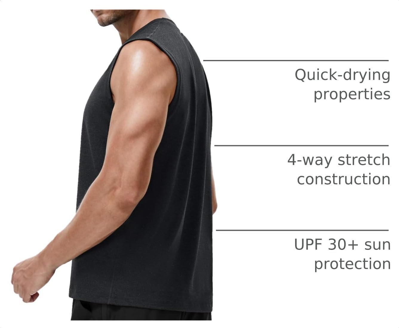 Roadbox Workout Sleeveless Shirts for Men Athletic Gym Basketball Quick Dry Muscle Tank Tops image 4