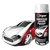  Vernice Pellicola Spray RIMUOVIBILE Removibile Wrapping D Gear 400ml + 1 Adesivo da pc Ricambi Auto Europa Gratis (Bianco Lucido)