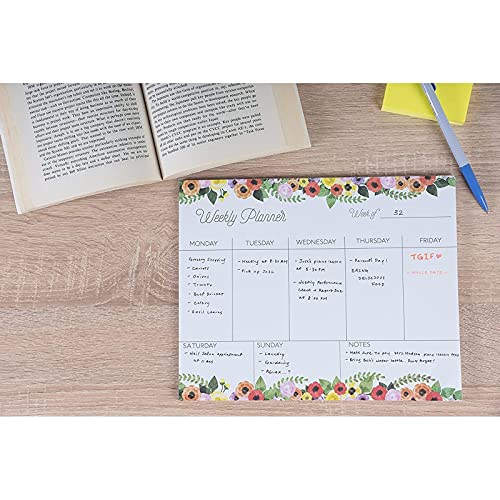 Floral Weekly Planner Pads, Daily Schedule And To Do List (8 X 10 In, 2 Pack) #TOP1