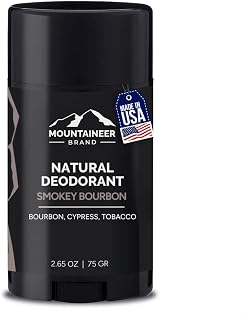 Mountaineer Brand Natural Deodorant for Men | Aluminium Free | Made in West Virginia | Scents Inspired by Nature | Organic & Non Toxic | Odor & Sweat Control | 2.65 oz (Smokey Bourbon)