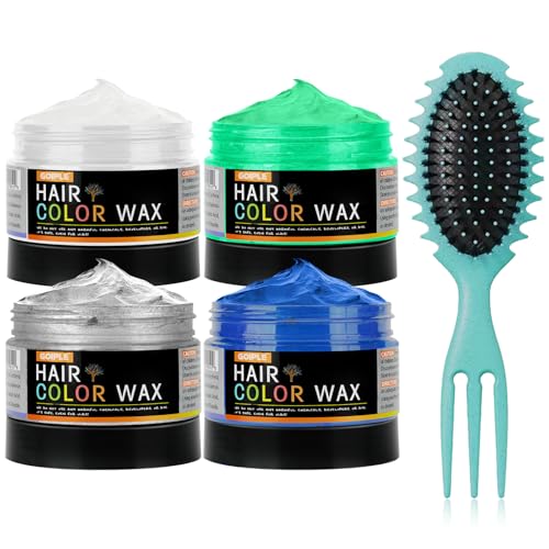Temporäres Haarfärbewachs, 4 Stück, natürliches Haarfärbewachs – Haarsalbe, leicht zu waschen mit sofortigen Ergebnissen und langem Halt (weiß/grau/grün/blau) Temporäres Haarfärbewachs, 4 Stück, natürliches Haarfärbewachs – Haarsalbe, leicht zu waschen mit sofortigen Ergebnissen und langem Halt (weiß/grau/grün/blau)