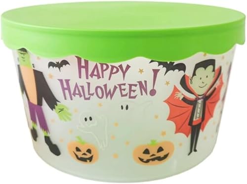 SCBS - Contenedor temático de Halloween con tapa de color morado con diseño de bruja