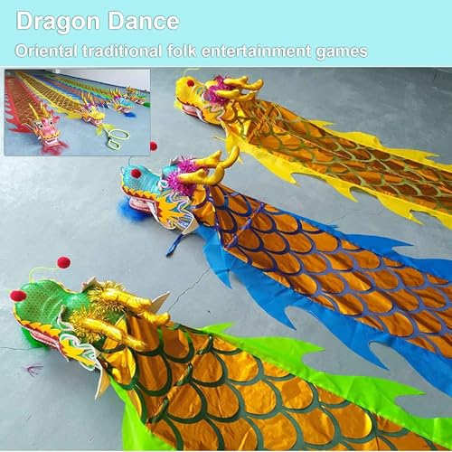 Cinta dragón danza de 6m azul amarillo para ejercicio en parques 5