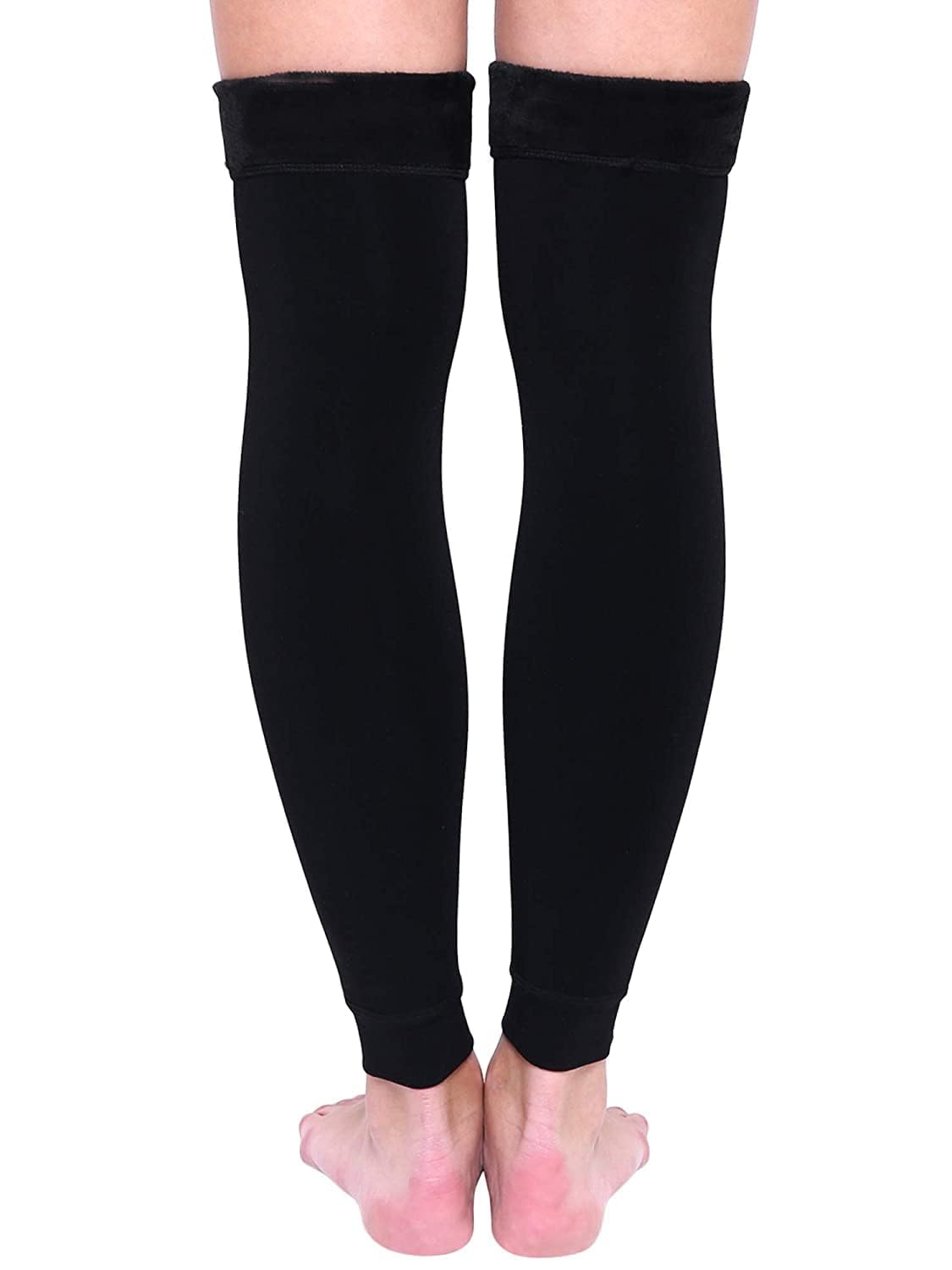 INFISPACE® Men & Women Knitted Woolen Leg Warmer & Knee Supporter (Fleece Black- 1 Pair) - Image 7 thumbnail