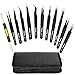 Vastar Tweezers - 12 Pieces Precision Tweezers Set, Anti-static ESD Tweezers Kit with 11 Precision Non-magnetic Stainless Steel Tweezers in Canvas Bag