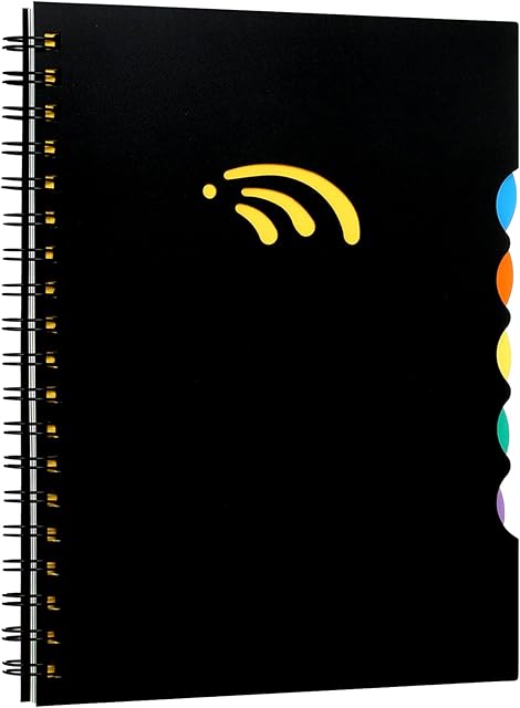Kesote B5 Subject Notebook with Lined Page, 5 Colored Divider Subject Notebook Wirebound Plastic Cover Spiral Notebook for Journaling Office Meeting