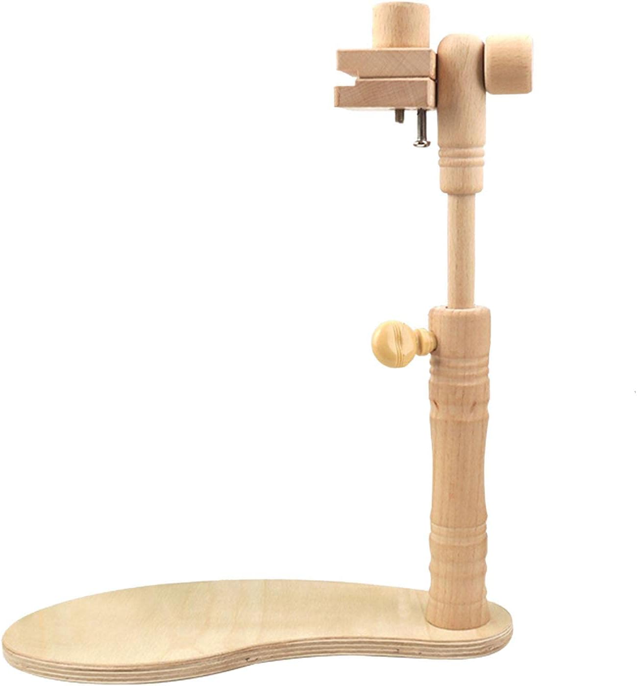 SYCOOVEN Embroidery Stand - Adjustable Rotated Cross Stitch Stand, Wooden Embroidery Hoop Holder, Hands Free Embroidery Frame Stand for Art Craft Sewing Tool(Light Brown)