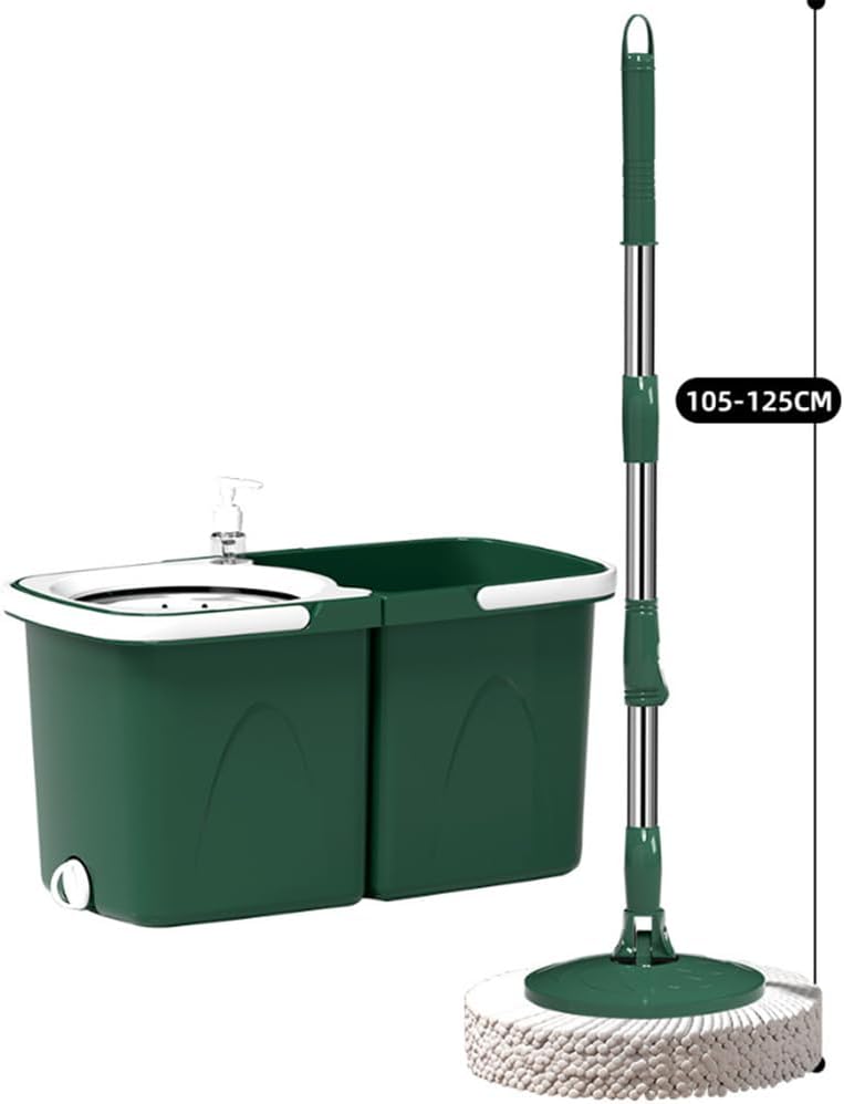 Hands-Free Spin Mop Bucket Set – Dual-Drive Automatic Spin-Drying System, Heavy-Duty Single Bucket with Thickened Mop Cloth, All-in-One Floor Cleaning Tool for Home Use