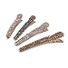 4PCS Gold Tone Rhinestone Crystal Pearl Beak Duckbill Alligator Clip Pin Hair Accessories Women Girls