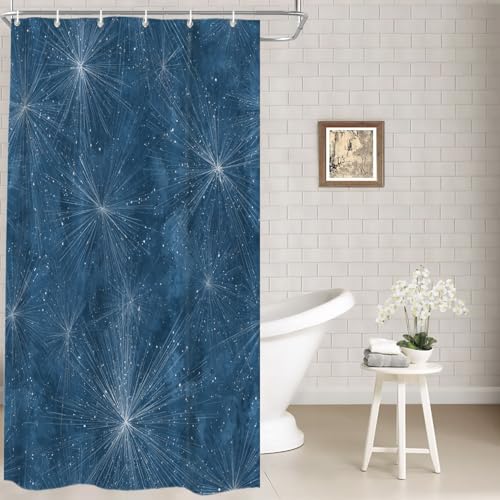 Rideau de douche nébuleuses bleues en polyester imperméable - 2