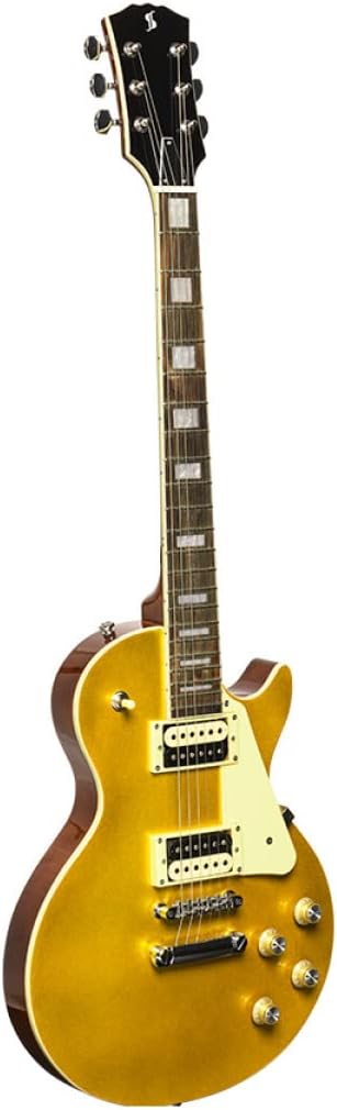 Stagg 6 String Solid-Body Electric Guitar, Right, Gold (SEL-STD