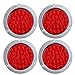 MOTL 4Pcs 4 Inch Round Led Trailer Tail Lights Red 24 LED Flange Mount Waterproof Chrome 4" Brake Stop Turn Tail Marker Trailer Lights Sealed for Truck Trailer RV Boat Jeep UTE UTV 12V