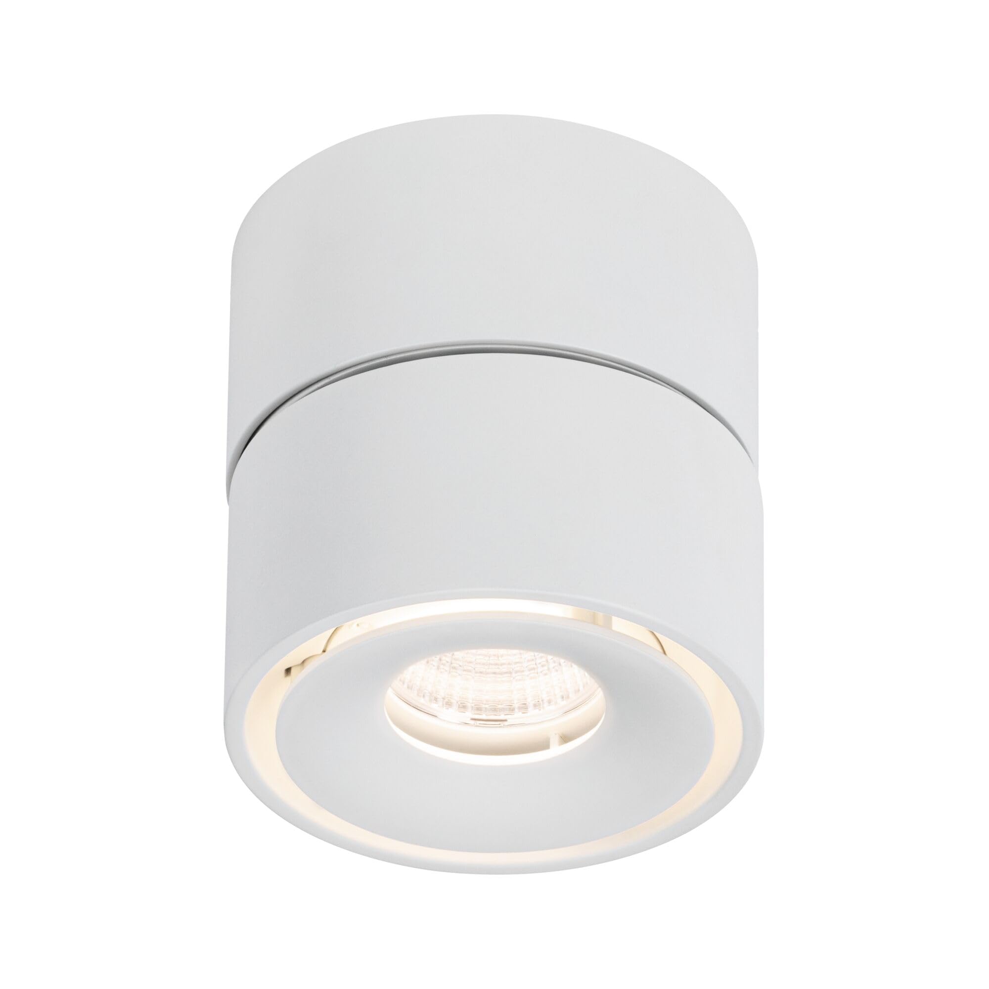 Paulmann 93373 Spot encastré LED Plafonnier Spircle 78 mm avec 1 x 8,0 W blanc chaud Blanc dépoli Luminaire apparent Aluminium Plafonnier 3000 K