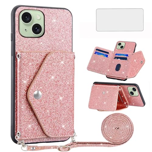 Coque iPhone 15 Plus Asuwish avec protège-écran verre trempé et cordon