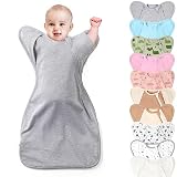 Knirose 3-Way Wearable Swaddle Blankets Sleep Sack with Arms Up Self-Soothing, Easy Diaper Changing