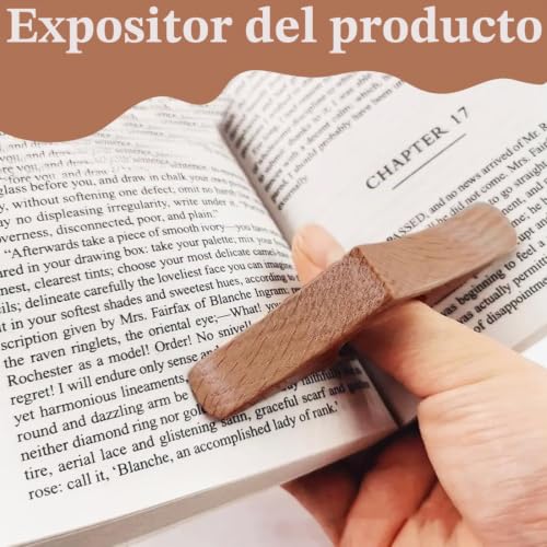 Miniatura 4 de Nhqz Sujetapáginas, 2 Piezas Soporte Para Dedos, Accesorio De Lectura De Madera, Regalo Para Amantes De Los Libros