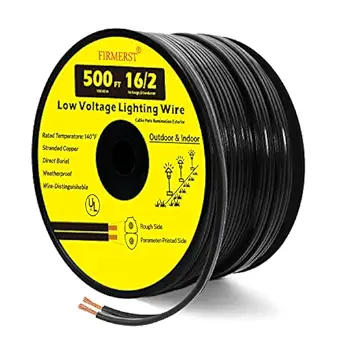 FIRMERST 16/2 Low Voltage Landscape Wire Outdoor Lighting Cable UL Listed 500 Feet