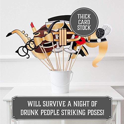 Photo Props By Partygraphix Roaring 20'S Themed Diy Photo Booth For Wedding, Birthday Party Or Hollywood Party. Reusable. 25 Pieces #TOP1