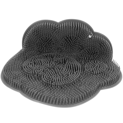 GLEAVI Coussin de Massage Antidérapant en Tpr Gris Bain Nettoyant et Exfoliant pour Pieds Tapis de Massage Mural Ventouses Accessoire Bien-Détente et Soin Corporel