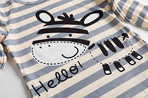 Hupohoi Big Girls Winter Long Sleeve Pajama Sets Cute Zebra Striped Sleepwear Cartoon Pjs, Zebra, 14 #TOP3