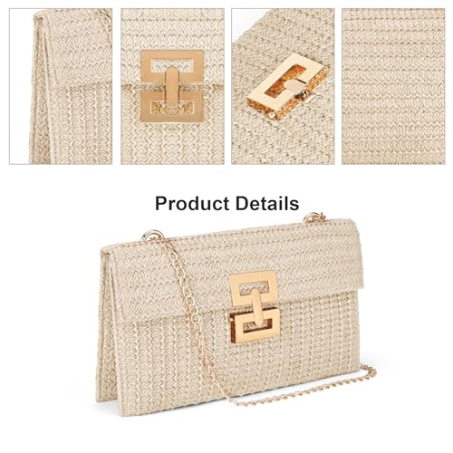 Image of RNIEGA Straw Shoulder Bag for Women Straw Purse for Woven Envelope Bag Summer Purses for Women 2025 Vacation Handbags