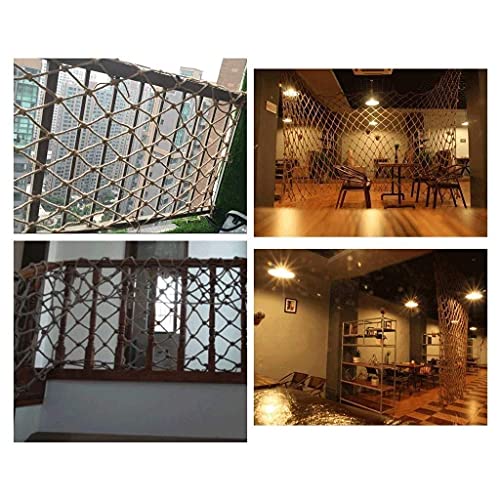 Filet de corde de chanvre 8mm avec maille 12cm pour escalier et securite