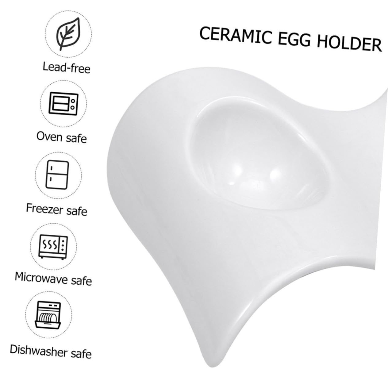 Homoyoyo 6 Coquetiers en Céramique Blanc Modernes et Élégants, Support Pratique pour Œufs Durs, Facile à Nettoyer, Ensemble de 6 Pièces pour Table