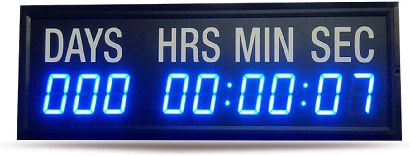 Race Timing Clock LED High-Definition Digital Clock Countdown Timer 1.8 Inch 9-Digit Indoor Gym Boxing Gym Shopping Mall Daily Countdown Clock for Running Events Marathon Climbing