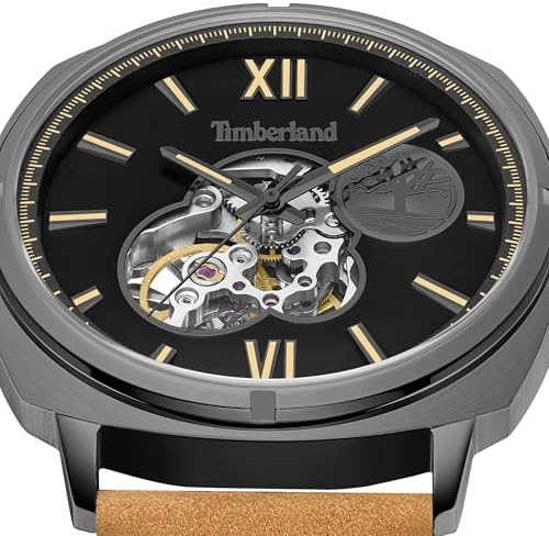Timberland - Williston Automatic Watch - Quartz Watch Movement - Case Width: 43.5 mm - Stainless Steel - 5 ATM, Black, one size, Band - 1