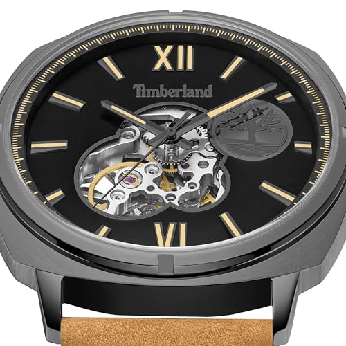 Timberland - Williston Automatic Watch - Quartz Watch Movement - Case Width: 43.5 mm - Stainless Steel - 5 ATM, Black, one size, Band