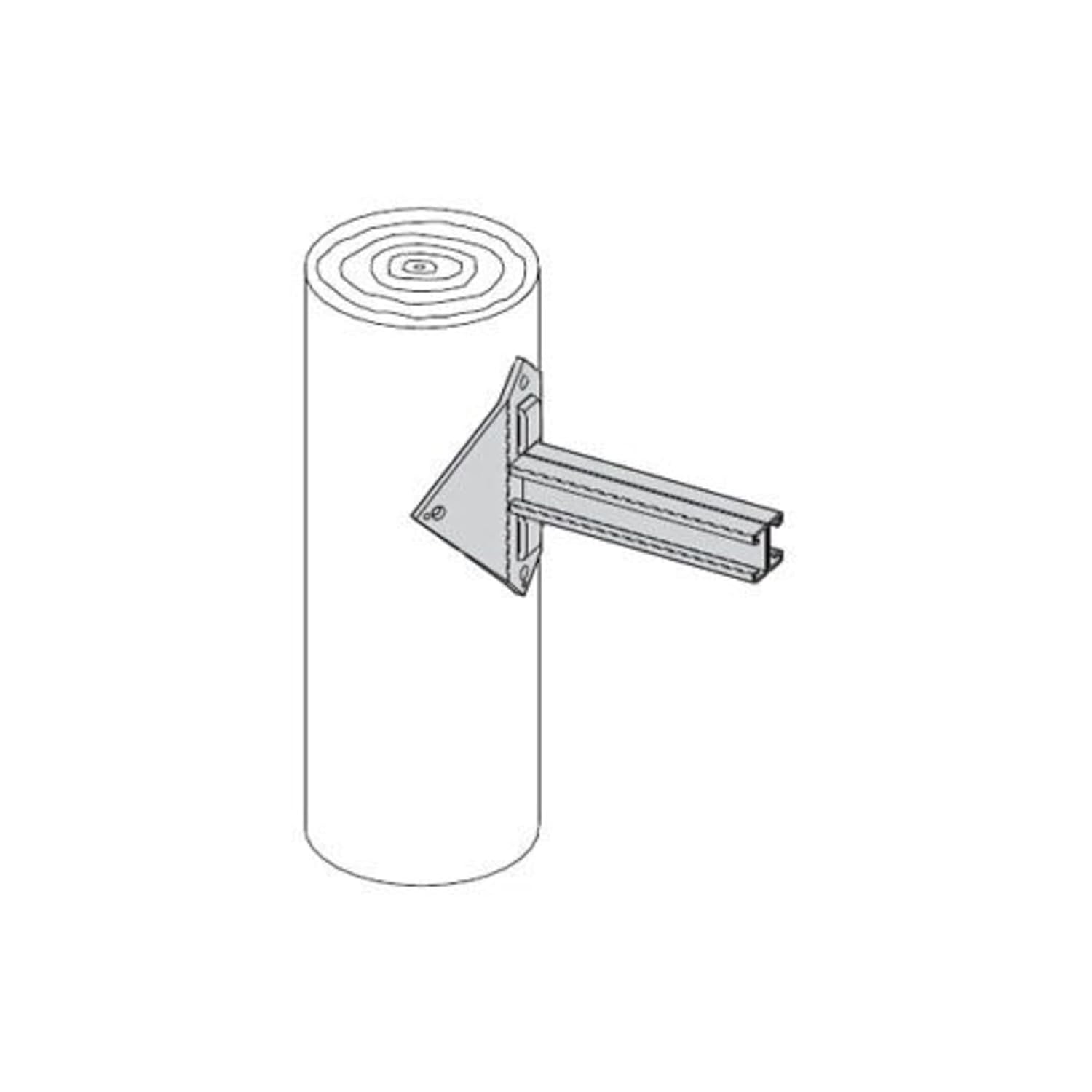 Eaton Electrical - B812-6ZN - Eaton B-Line Series Pole Bracket, 7.78 H x 6 L x 7.1250 W, Steel, Electro-Plated, (Each)