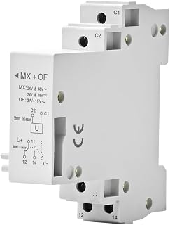 Shunt Trip Release for DZ47 Series MCB AC DC 24-48V 100-130V Volt Circuit Breaker Remote Automatic Triper Emergency Signal Control Power-Off Battery Charging Cut-Off Device (24-48V Control Volt)