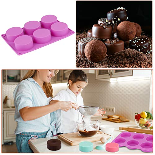Magigift Round Cylinder Silicone Mold Candy Mold Chocolate Mold For Sandwich Cookies Muffin Cupcake Brownie Cake Pudding Jello #TOP2