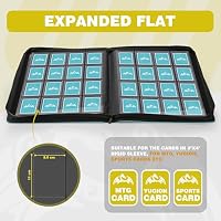 TCGPRO 16 Pocket Toploader Binder für 3"x4" Sammelkarten mit Hüllen Grün – Ansicht 3