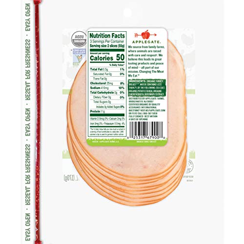 Applegate, Organic Smoked Turkey Breast, 6Oz #TOP1
