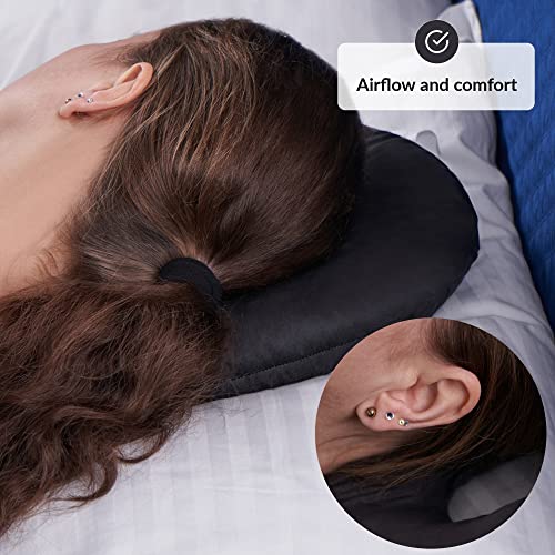 ODOXIA Piercing Kissen mit Loch | Für Ohr gegen Ohrenschmerzen | Donut Kissen | Ohrkissen | Sleepingring für Seitenschläfer zur Schmerzlinderung im Ohr | Piercing Pillow (Black)