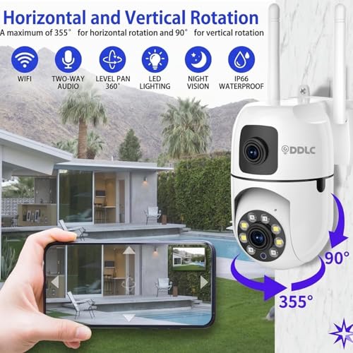 Image of DDLC 4+4MP Smart WiFi PTZ CCTV Camera for Home Indoor | 360 Pan & Tilt | Color Night Vision | Motion Detection | Two-Way Audio | Wireless Security Camera with Mobile App V380 Pro