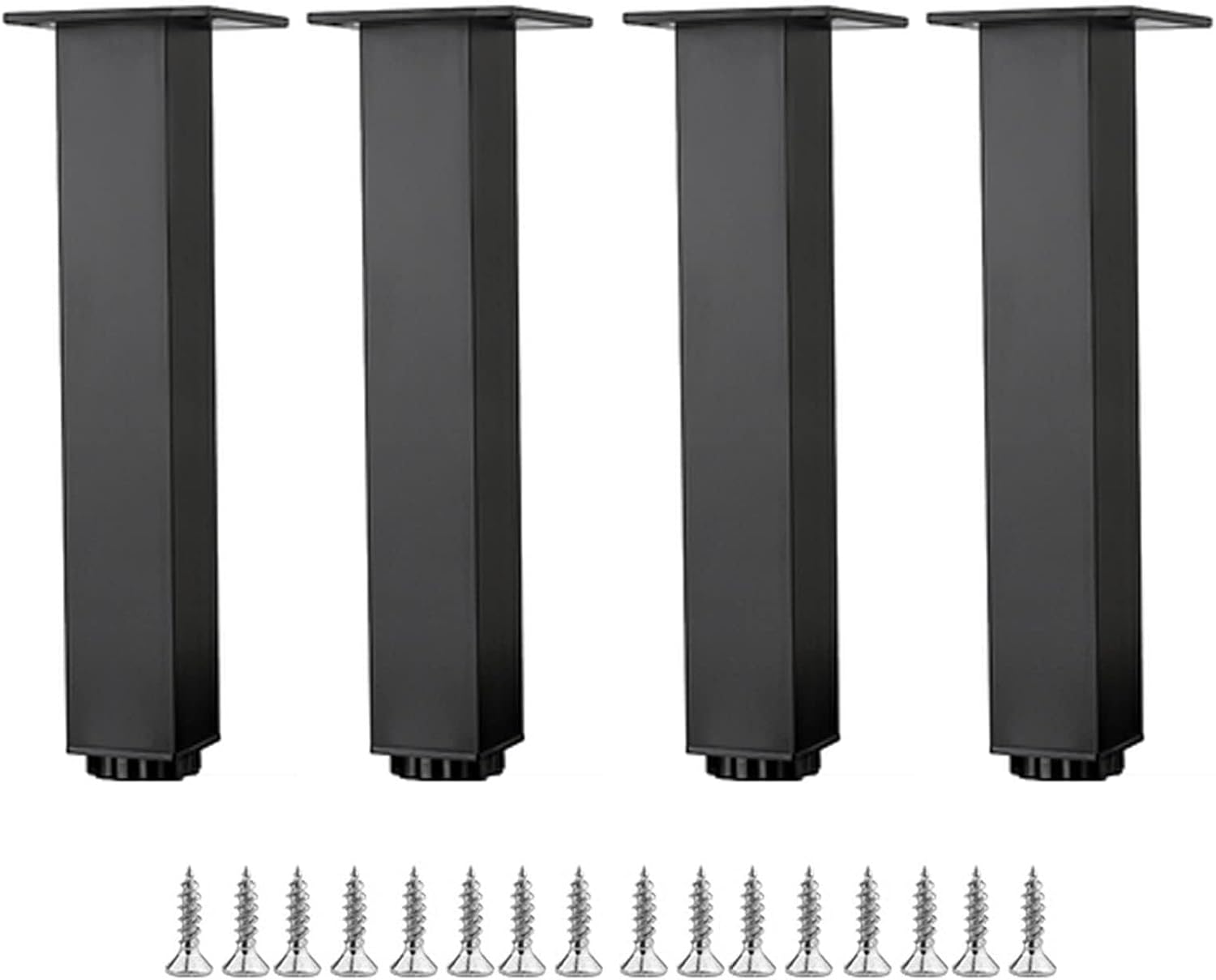 4 Pieces Furniture Legs, Square Sofa Legs, Replacement Furniture Legs, Height Adjustable, Modern Furniture Legs, for Armchair, Bed, Dresser,Black-35cm