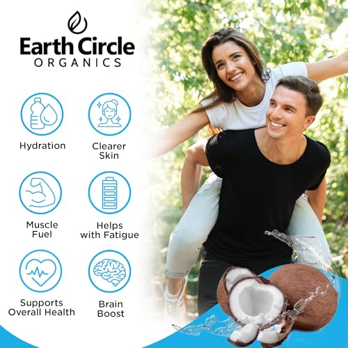 Image of Earth Circle Organics Pure Coconut Water Powder | Coconut Electrolyte Powder for Energy and Hydration Supplement | No Additives | Unsweetened | Vegan | Keto | Gluten Free - 5lbs