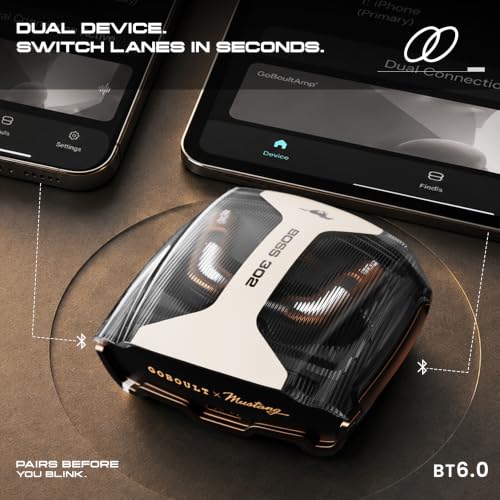 Image of GOBOULT Mustang Nitro Earbuds with 72H Playtime, Amp App Support, Quad Mic ENC, Dual Device Pairing Buds, 13mm Driver Ear Buds, Bluetooth 5.4 Wireless Earbuds Bronze 302