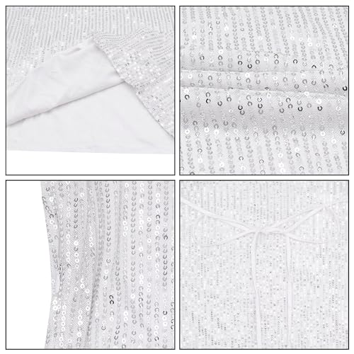 Image of Women Sparkle Sequins Mini Dress Sexy Tie Back Bodycon Dress Long Sleeve Shiny Evening Dresses Night Out Party Outfits