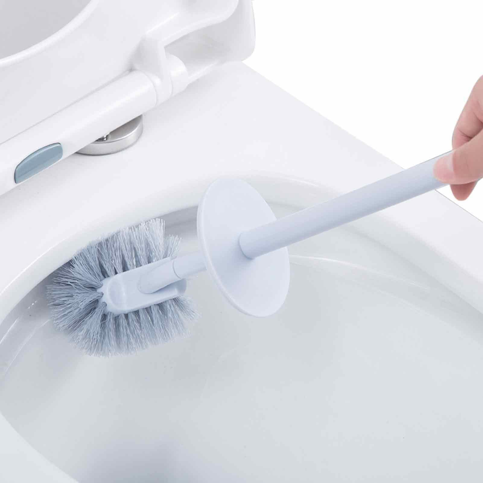 Toilet Brush Set - Soft Pile Toilet Brush with Long Handle and Standing Holder, Japanese Style Toilet Brush Set, Coaoc Bathroom Toilet Cleaning Accessories