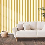Artikelnummer: 4520-6 Impuls Öko-Premium Landhaus-Tapete Streifen Gelb Weiß 4520-6