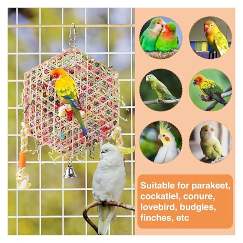 Jouet à mâcher en rotin pour perroquets et calopsittes - 5