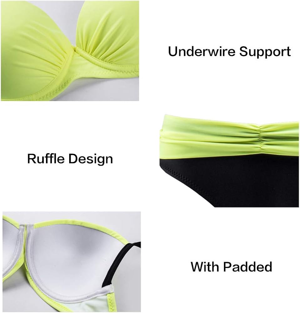 Astylish Women Push Up Two Piece Bikini Swimsuits Padded Swimwear Bathing Suit : Clothing, Shoes & Jewelry