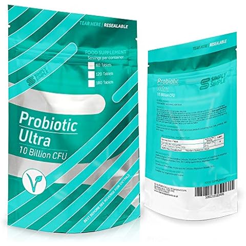 Simply Simple Probiotic 10 Billion CFUS Vegan Safe Lactobacillus Acidophilus Good Bacteria Support Digestive Supplement Cover