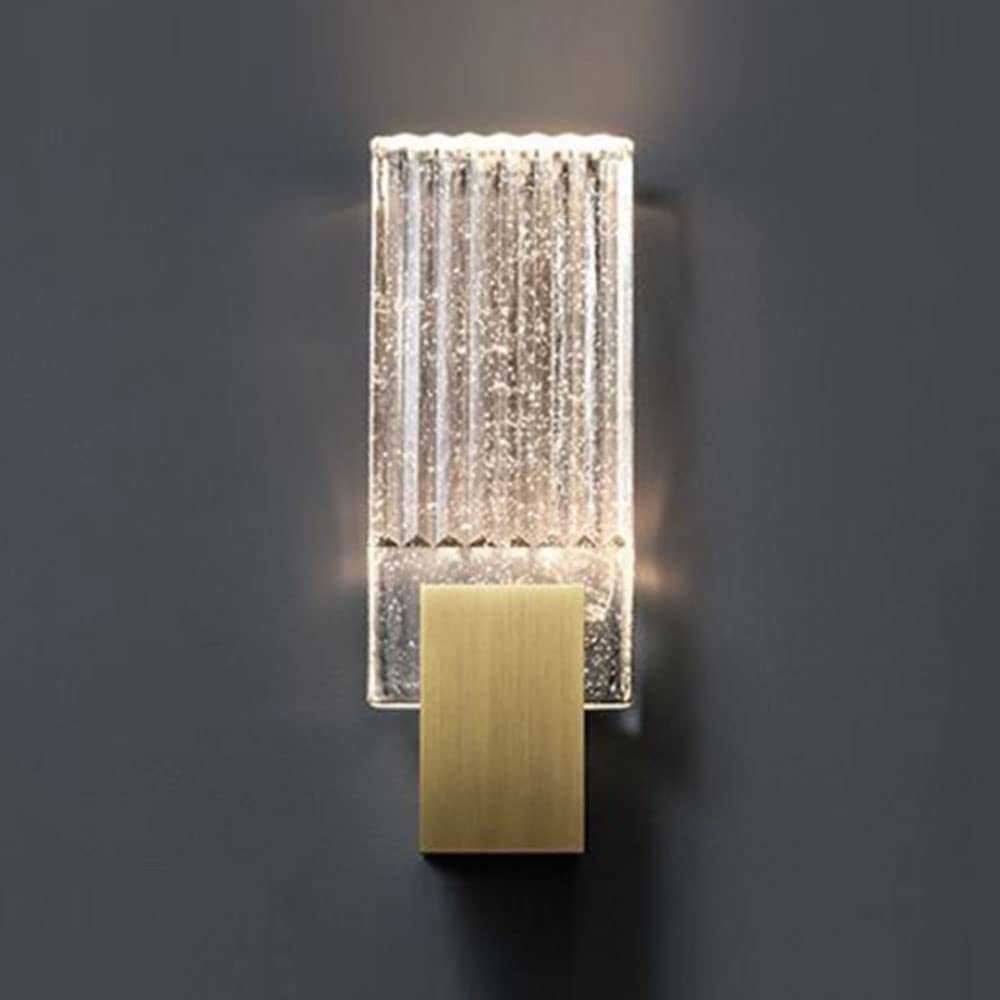 KBUUKYYXouy Wall Lights for Bedroom Nordic Decoration Crystal Wall Sconces Gold Linear Bar Brass 7W Wall Mount Bathroom Vanity Light for Bedroom Bedside Hallway Living
