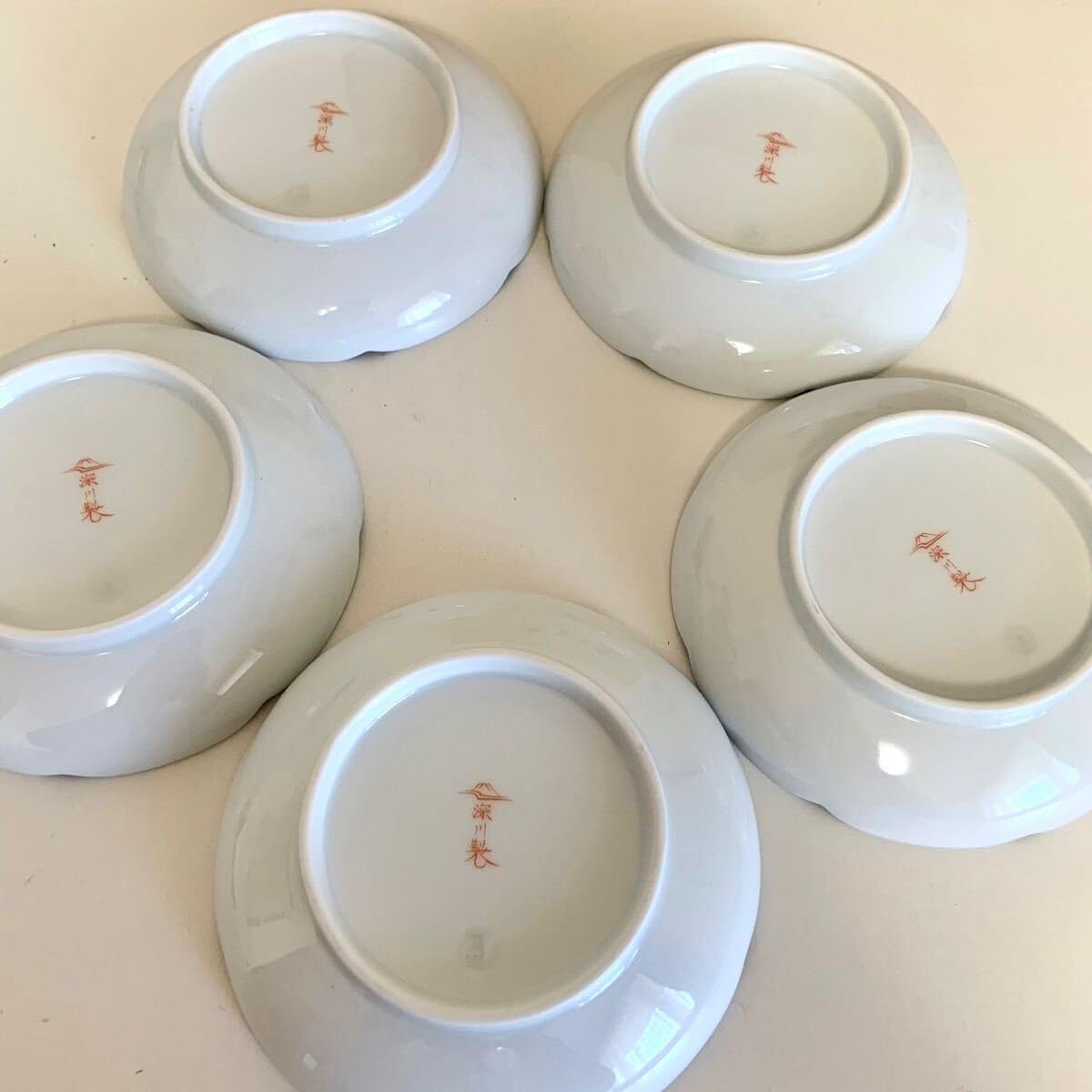 古皿 深川製磁 天青の紅葉 銘々皿揃 5客 食器 お皿 小皿 銘々皿 和