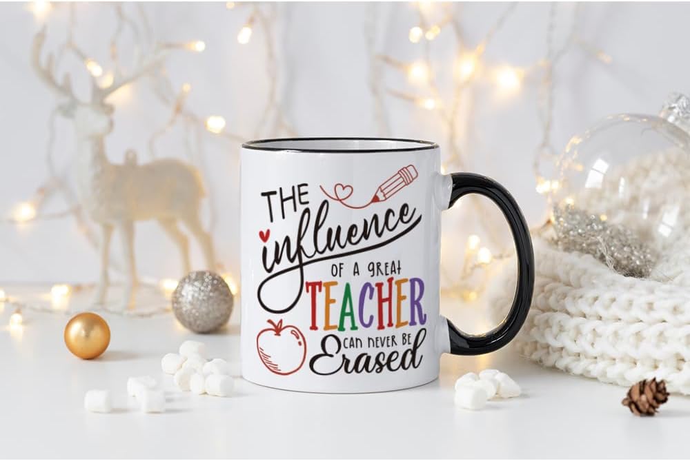 Teacher Appreciation Mug Gifts for Women, Best Teachers Thank You Gifts for Teachers' Day/Appreciation Week/Back to School/Retirement/End of Year, The Influence of A Great Teacher - Image 4