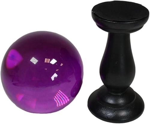 Miniatura 3 de Ebros Gift Small Wicca Occult Witchcraft Paranormal Witch Scrying Crystal Glass Gazing Ball On Stand Figurine 7.5" H Wiccan Decor Halloween Macabre